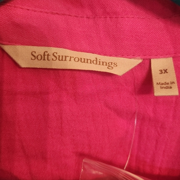 NWOT SOFT SURROUNDINGS PINK ESCAMBIA GAUZE TUNIC SHIRT SZ 3X - Picture 10 of 12